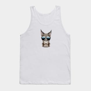 Cute Baby Lynx Wearing Sunglasses Tank Top